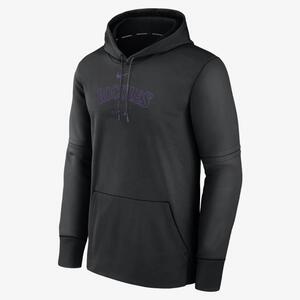 Colorado Rockies Authentic Collection Practice Men&#039;s Nike Therma MLB Pullover Hoodie NAC3912ZDNV-J37