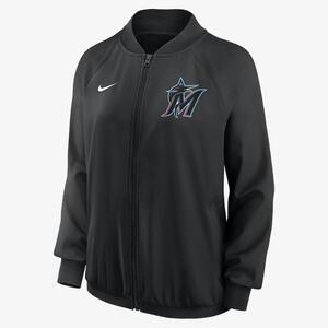 Miami Marlins Authentic Collection Team Women&#039;s Nike Dri-FIT MLB Full-Zip Jacket NACU912ZMQM-APM