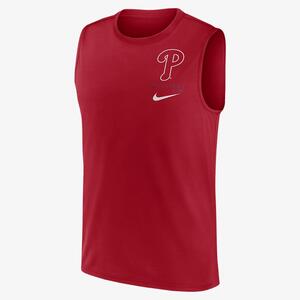 Philadelphia Phillies Large Logo Men&#039;s Nike Dri-FIT MLB Muscle Tank Top 01B362QPP-QLD