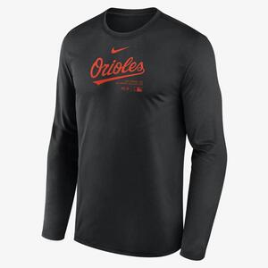 Baltimore Orioles Authentic Collection Practice Men&#039;s Nike Dri-FIT MLB Long-Sleeve T-Shirt 015H00AOLE-J37