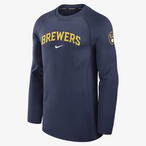 Milwaukee Brewers Authentic Collection Game Time Men&#039;s Nike Dri-FIT MLB Long-Sleeve T-Shirt 013D160NMZB-RHE
