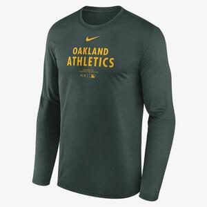 Oakland Athletics Authentic Collection Practice Men&#039;s Nike Dri-FIT MLB Long-Sleeve T-Shirt 015H3EYFZ-J37