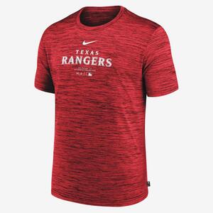 Texas Rangers Authentic Collection Practice Velocity Men&#039;s Nike Dri-FIT MLB T-Shirt NKM562QTER-J37