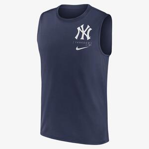 New York Yankees Large Logo Men&#039;s Nike Dri-FIT MLB Muscle Tank Top 01B344BNK-QLD