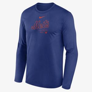 New York Mets Authentic Collection Practice Men&#039;s Nike Dri-FIT MLB Long-Sleeve T-Shirt 015H4EWNME-J37