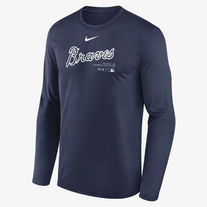 Atlanta Braves Authentic Collection Practice Men&#039;s Nike Dri-FIT MLB Long-Sleeve T-Shirt 015H44BAW-J37