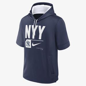 New York Yankees Tri Code Lockup Men&#039;s Nike MLB Short-Sleeve Pullover Hoodie 01SO012NNK-8NZ