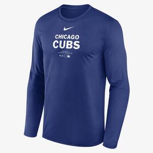Chicago Cubs Authentic Collection Practice Men&#039;s Nike Dri-FIT MLB Long-Sleeve T-Shirt 015H4EWEJ-J37