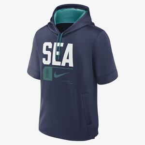 Seattle Mariners Tri Code Lockup Men&#039;s Nike MLB Short-Sleeve Pullover Hoodie 01SO015NMVR-8NZ