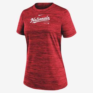 Washington Nationals Authentic Collection Practice Velocity Women&#039;s Nike Dri-FIT MLB T-Shirt 02LQ62QWTL-J37