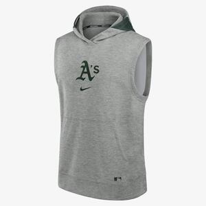 Oakland Athletics Authentic Collection Early Work Men’s Nike Dri-FIT MLB Sleeveless Pullover Hoodie 013U075NFZ-J3E