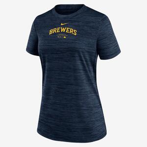 Milwaukee Brewers Authentic Collection Practice Velocity Women&#039;s Nike Dri-FIT MLB T-Shirt 02LQ44BMZB-J37