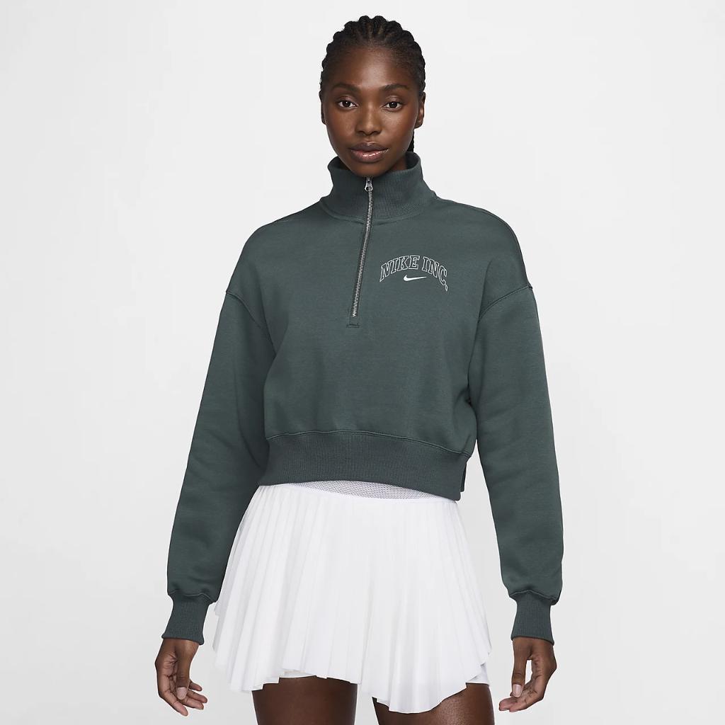 Nike Sportswear Phoenix Fleece Women&#039;s 1/2-Zip Cropped Sweatshirt HJ6524-338