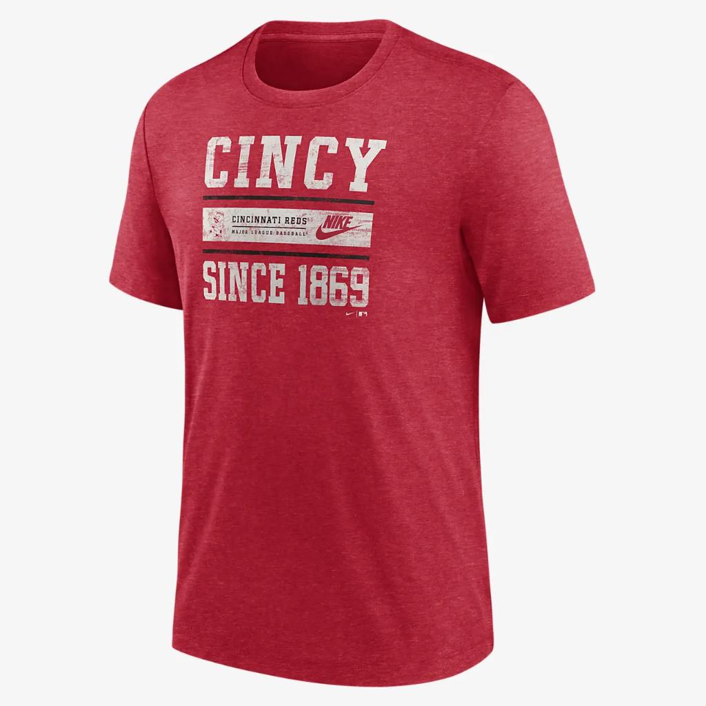 Cincinnati Reds Cooperstown Local Stack Men&#039;s Nike MLB T-Shirt NJFDEX48R75-QAT