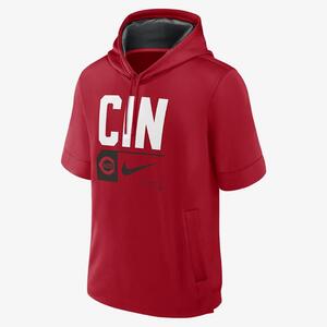 Cincinnati Reds Tri Code Lockup Men&#039;s Nike MLB Short-Sleeve Pullover Hoodie 01SO041NRED-8NZ