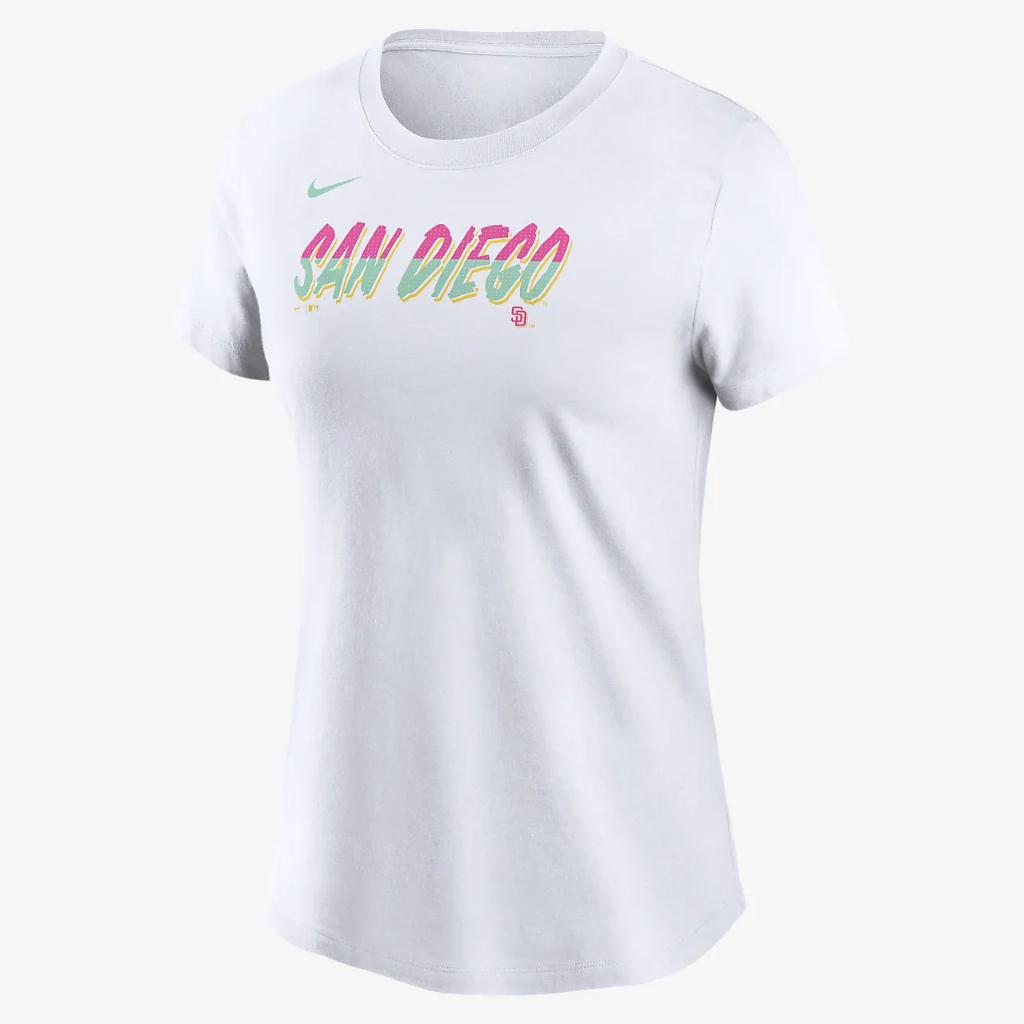 San Diego Padres City Connect Wordmark Women&#039;s Nike MLB T-Shirt NKAF10APYP-11T