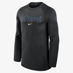 Miami Marlins Authentic Collection Game Time Men&#039;s Nike Dri-FIT MLB Long-Sleeve T-Shirt 013D912ZMQM-RHE