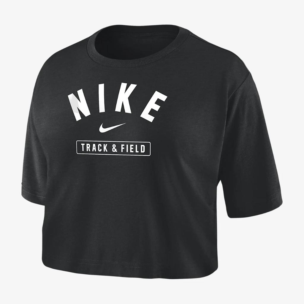 Nike Women&#039;s Dri-FIT Cropped Track &amp; Field T-Shirt W11840TFCS-BLK