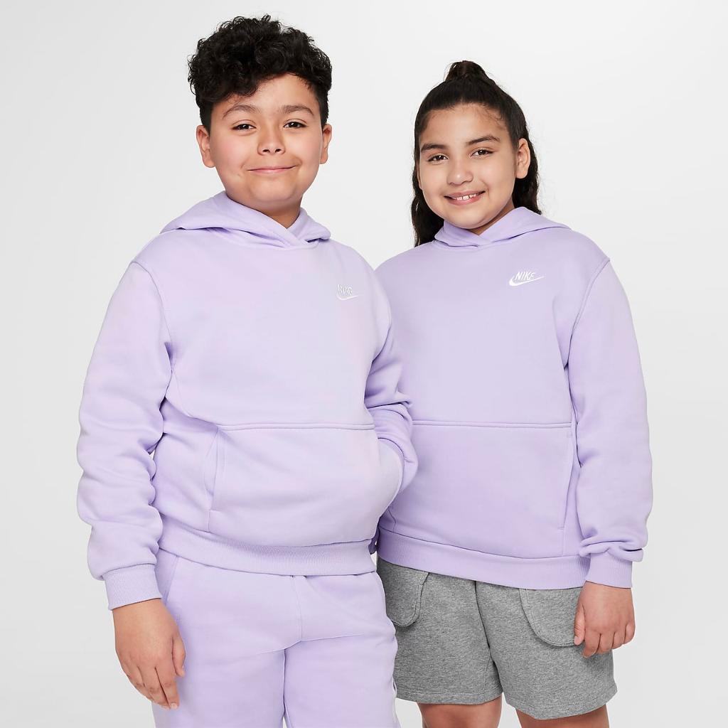 Nike Sportswear Club Fleece Big Kids&#039; Pullover Hoodie (Extended Size) FD3001-515